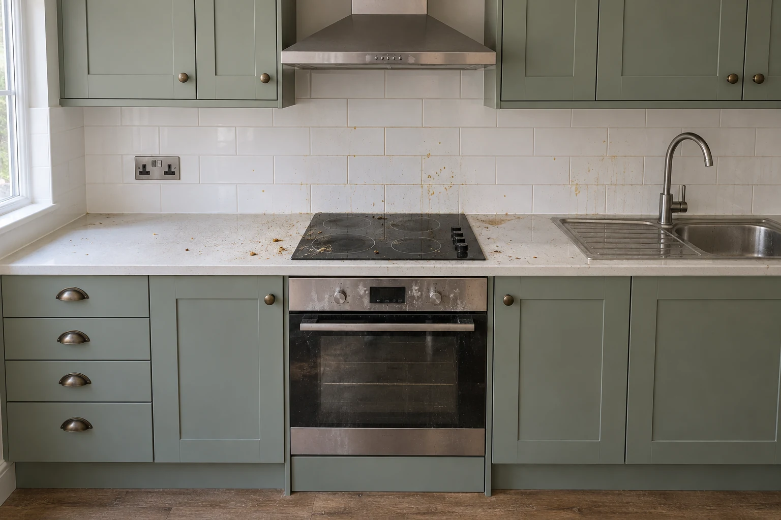 AI illustration: kitchen before cleaning